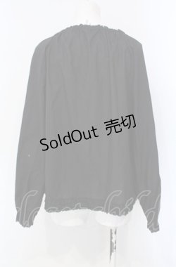 画像3: PINK HOUSE / ピコフリルボーダースクエアネックブラウス  クロ O-25-07-28-035-LO-OP-IG-ZI