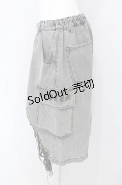 画像2: REFLEM / クラッシュデニムハーフパンツ F グレー O-25-07-28-006-PU-PA-OW-OS