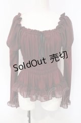Sheglit / ゴムシャーリングカットソー  ワイン O-25-07-28-045-EL-TO-IG-OS