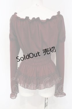 画像3: Sheglit / ゴムシャーリングカットソー  ワイン O-25-07-28-045-EL-TO-IG-OS