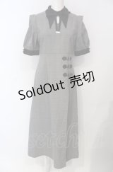 EAT ME / ベルテッドバイカラーワンピース M グレー×クロ O-25-07-28-047-LO-OP-IG-OS