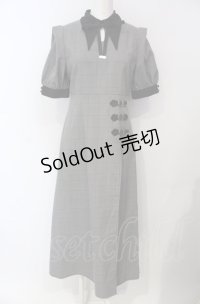 EAT ME / ベルテッドバイカラーワンピース M グレー×クロ O-25-07-28-047-LO-OP-IG-OS