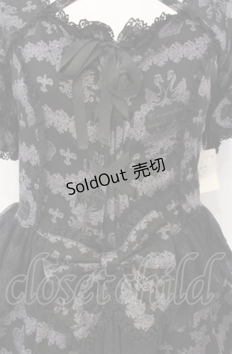画像2: metamorphose / スワンボーダーロングワンピース  クロ O-25-07-28-007-ME-OP-IG-OS (2)