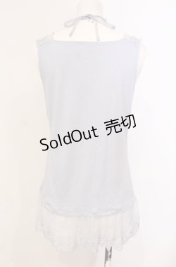 画像3: axes femme / 裾レースホルター付きタンクトップ M サックス O-25-07-28-052-AX-TO-OW-OS