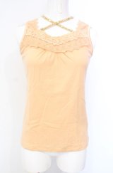 axes femme / ビジューホルター付きタンクトップ M オレンジ O-25-07-28-057-AX-TO-OW-OS