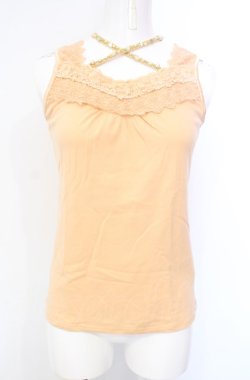 画像1: axes femme / ビジューホルター付きタンクトップ M オレンジ O-25-07-28-057-AX-TO-OW-OS