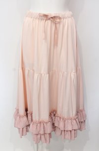 axes femme kawaii / ミディフリルペチスカート M ピンク O-25-07-28-059-AX-SK-OW-OS