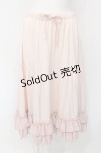 axes femme kawaii / ミディフリルペチスカート M ピンク O-25-07-28-059-AX-SK-OW-OS