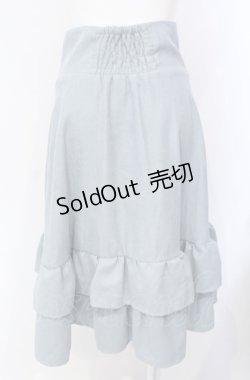 画像2: mon lily / ボタン配色フリルスカート M ブルー O-25-07-28-061-LO-SK-OW-OS