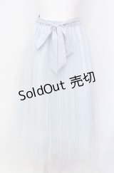 axes femme / プリーツチュールスカート M サックス O-25-07-28-063-AX-SK-OW-OS