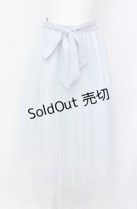 axes femme / プリーツチュールスカート M サックス O-25-07-28-063-AX-SK-OW-OS