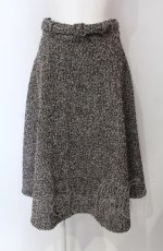 画像1: an another angelus / ベルト付きツイードフレアースカート  ブラウン O-25-07-28-065-CA-SK-IG-ZT159 (1)