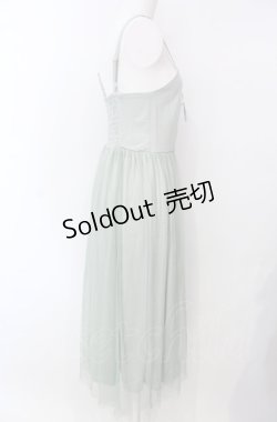画像2: F&A / レースアップチュールキャミワンピース  グリーン O-25-07-28-067-LO-OP-IG-ZT159