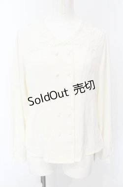 画像1: FA（Fi.n.t） / レース衿ダブル釦ブラウス  アイボリー O-25-07-28-073-LO-BL-IG-ZT027