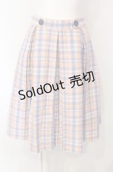 Fi.n.t / パステルチェックプリーツスカート  オレンジ系 O-25-07-28-076-CA-SK-IG-ZT0731D