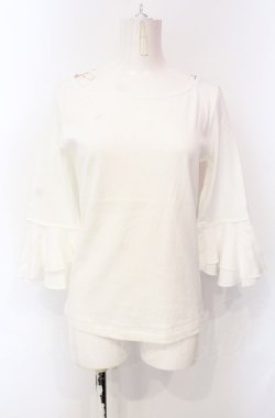 画像1: PINK HOUSE / フレアスリーブカットソー  シロ O-25-07-28-078-LO-TO-IG-OS