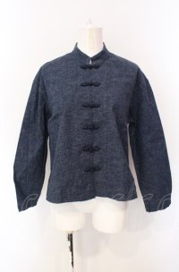 powder / チャイナボタンデニムジャケット  インディゴ O-25-07-28-084-LO-JA-IG-OS