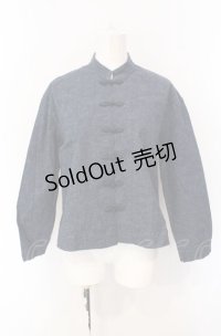 powder / チャイナボタンデニムジャケット  インディゴ O-25-07-28-084-LO-JA-IG-ZI