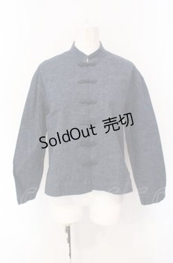 画像1: powder / チャイナボタンデニムジャケット  インディゴ O-25-07-28-084-LO-JA-IG-ZI