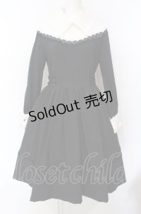 MIHO MATSUDA / ワンピース・リリィ M ブラック×ホワイト O-25-07-28-009-GO-OP-IG-OS