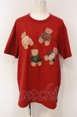 画像1: Karl Helmut / トレーナークマワッペンＴシャツ L アカ O-25-07-28-090-EL-TO-OW-OS