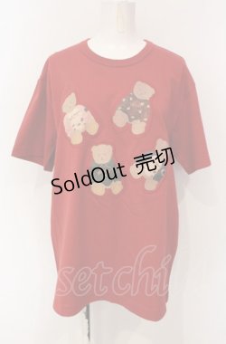 画像1: Karl Helmut / トレーナークマワッペンＴシャツ L アカ O-25-07-28-090-EL-TO-OW-OS