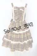 axes femme kawaii / タータンチェックジャンスカ M イエロー O-25-07-28-014-AX-OP-OW-OS