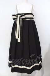 Cha Cha / Love and Death 袴風ロングジャンパースカート XXL クロ×生成り O-25-07-28-015-LO-OP-IG-OS