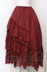 Sheglit / ロングフリルスカート  ワイン O-25-07-28-019-EL-SK-IG-OS
