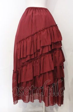 画像3: Sheglit / ロングフリルスカート  ワイン O-25-07-28-019-EL-SK-IG-OS