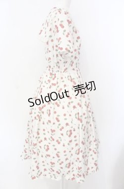 画像3: axes femme / チェリーローズ柄セーラーワンピース F キナリ O-25-07-28-021-AX-OP-OW-OS