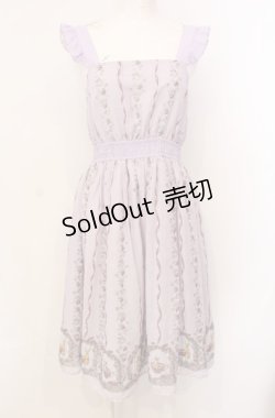画像1: axes femme POETIQUE / ラビット苺柄ワンピース  ラベンダー O-25-07-28-025-AX-OP-IG-OS