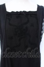 画像2: PINK HOUSE / ハートフルチュール使いノースリーブチュニック  クロ O-25-07-28-027-LO-OP-IG-ZI (2)