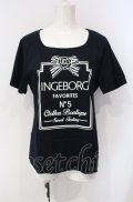 INGEBORG / リボンカメリアTシャツ L ネイビー O-25-07-29-001-LO-TO-OW-OS