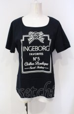 画像1: INGEBORG / リボンカメリアTシャツ L ネイビー O-25-07-29-001-LO-TO-OW-ZT238 (1)