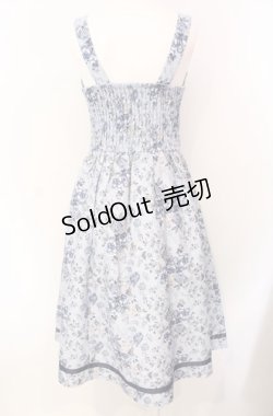 画像4: axes femme / ロマンティックローズ柄ジャンパースカート  サックス O-25-07-29-033-AX-OP-IG-OS
