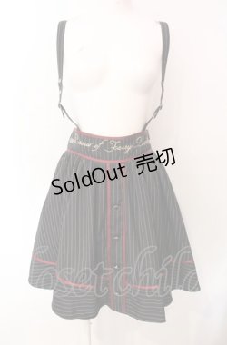 画像1: 20K wardrobe(海外ロリィタ) / 刺繍入りストライプスカート M クロ O-25-07-29-034-LO-SK-IG-ZS