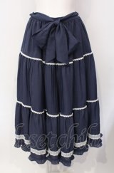 Emily Temple cute / ピンタックティアードスカート  ネイビー O-25-07-29-036-ET-SK-IG-OS