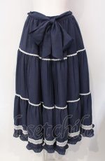 画像1: Emily Temple cute / ピンタックティアードスカート  ネイビー O-25-07-29-036-ET-SK-IG-ZT262 (1)