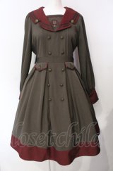 Amavel / Antique Emblemミリタリーワンピース  カーキグリーン O-25-07-29-039-CA-OP-IG-OS