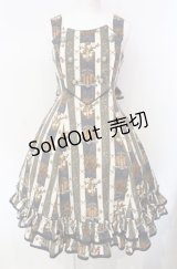 ALICE and the PIRATES / St.Lily Wolf〜狼騎士と百合の誓い〜柄ジャンパースカートI  ブルー×生成り O-25-07-29-042-PA-OP-IG-OS