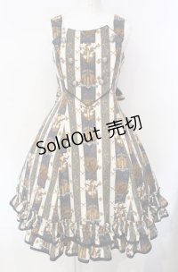ALICE and the PIRATES / St.Lily Wolf〜狼騎士と百合の誓い〜柄ジャンパースカートI  ブルー×生成り O-25-07-29-042-PA-OP-IG-OS