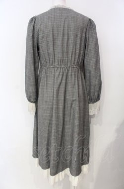 画像2: axes femme / ブローチ付ブロッキングワンピース M グレー O-25-07-29-044-AX-OP-IG-OS