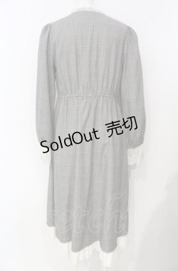 画像2: axes femme / ブローチ付ブロッキングワンピース M グレー O-25-07-29-044-AX-OP-IG-OS