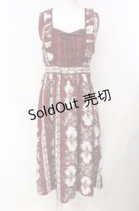 axes femme / 薔薇ストライプロングワンピース M ワイン O-25-07-29-045-AX-OP-IG-OS