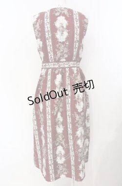 画像3: axes femme / 薔薇ストライプロングワンピース M ワイン O-25-07-29-045-AX-OP-IG-OS