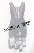 axes femme / メッセージカードパネル柄ワンピース  ネイビー O-25-07-29-047-AX-OP-IG-OS