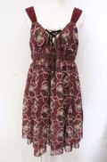 axes femme / ローズリースシフォンワンピース  ワイン O-25-07-29-048-AX-OP-IG-OS