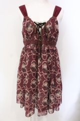 axes femme / ローズリースシフォンワンピース  ワイン O-25-07-29-048-AX-OP-IG-OS