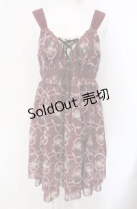 axes femme / ローズリースシフォンワンピース  ワイン O-25-07-29-048-AX-OP-IG-OS